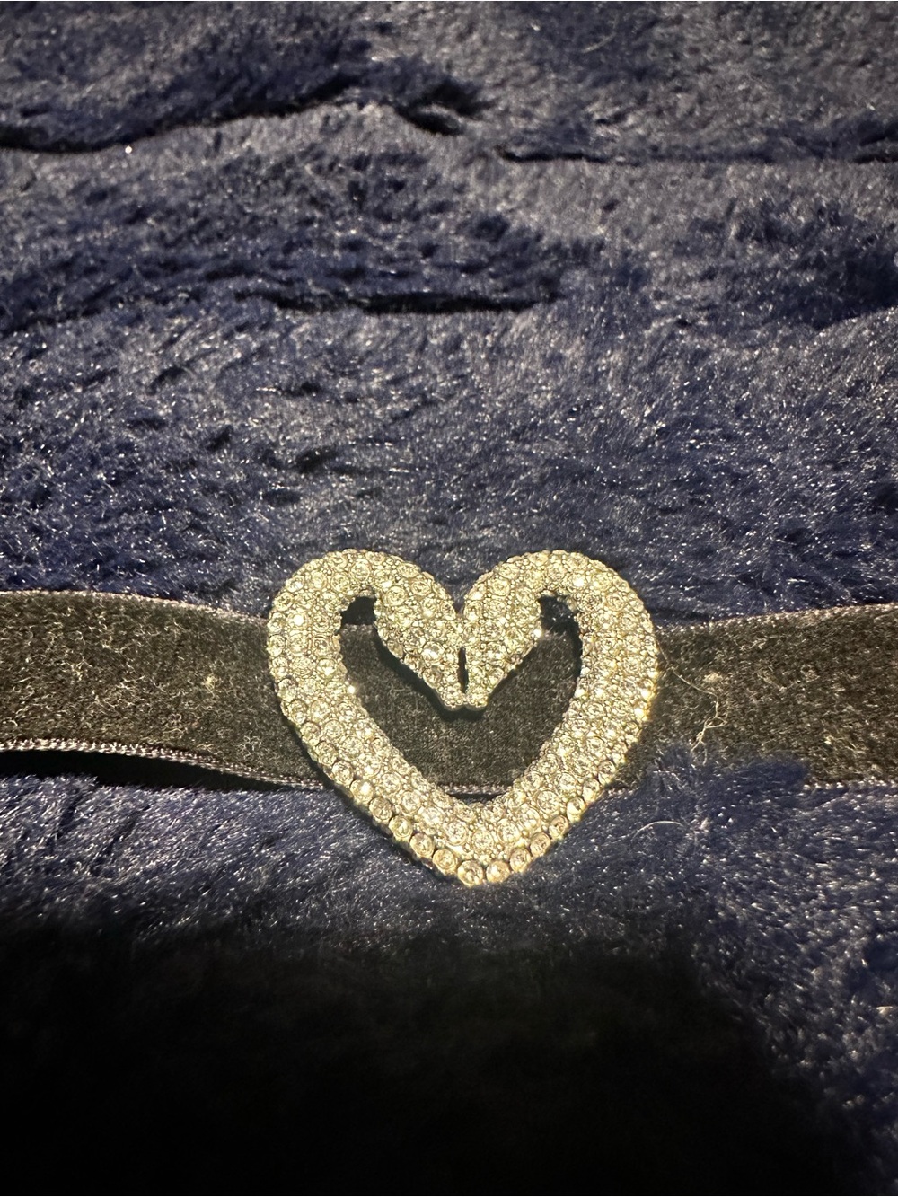 Swarovski Crystal Heart Choker in Clear and Black